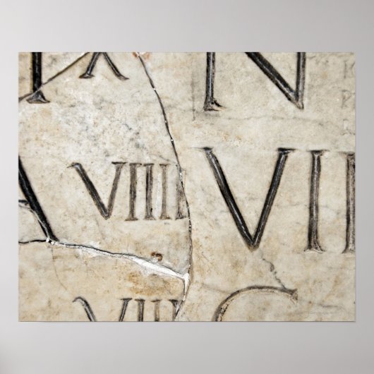大理石に古代ローマの文字のクローズアップ。 ポスター (正面)