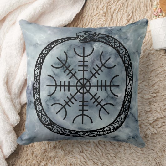 大理石に対する畏怖のヘルムを持つ北の世界のヘビ クッション (ブランケット)