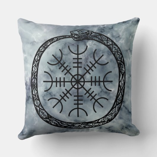 大理石に対する畏怖のヘルムを持つ北の世界のヘビ クッション (裏面)