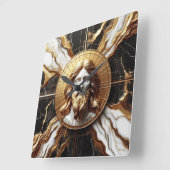 大理石に彫られたイエスのエーテルの存在顔 スクエア壁時計 (傾斜)