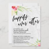 大理石に水色の花を咲かせた後が幸せ 招待状 (正面)