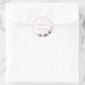 大理石に花をあしらったローズゴールドの幾何学フレーム ラウンドシール (バッグ)