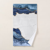 大理石に青い瑪瑙と金ゴールド バスタオルセット (ハンドタオル)