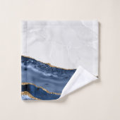 大理石に青い瑪瑙と金ゴールド バスタオルセット (ウォッシュタオル)