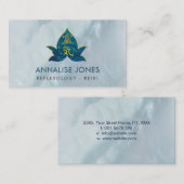 大理石のはすの金ゴールドの霊気の治療の記号 名刺 (正面/裏面)