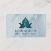 大理石のはすの金ゴールドの霊気の治療の記号 名刺 (正面)