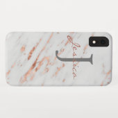 大理石のイニシャルおよび名前の電話箱 Case-Mate iPhoneケース (裏面(横))