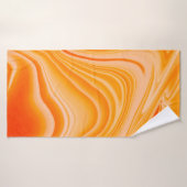 大理石のインクカラフル。オレンジ大理石のパターン  バスタオル (バスタオル)
