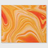 大理石のインクカラフル。オレンジ大理石のパターン  ラッピングペーパー (フラット)