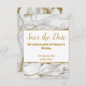 大理石のインスパイア白い金ゴールドが日付を保存 案内状 (正面/裏面)