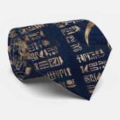 大理石のエジプトのヒエログリフそして神金ゴールド ネクタイ (ロール)