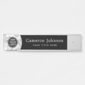 大理石のカスタムルックの背景の黒のロモダンゴ サインプレート (正面)