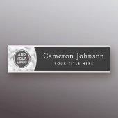 大理石のカスタムルックの背景の黒のロモダンゴ サインプレート