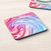 大理石のカラー波 コースター (左側)