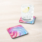 大理石のカラー波 コースター (右側)