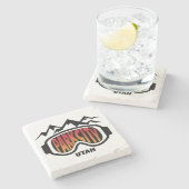 大理石のコースターのパークシティユタのスキーデザイン ストーンコースター (横)