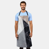 大理石のジオメトリパターン エプロン (着用した状態)