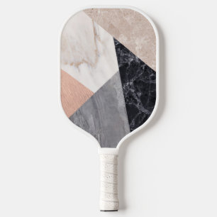 大理石のジオメトリパターン ピックルボールラケット
