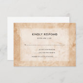 大理石のスタイリッシュ背景 |任意のイベントRSVP 出欠カード (正面/裏面)