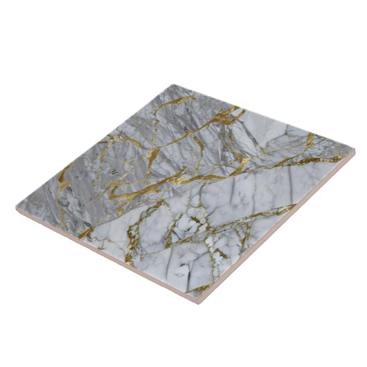 大理石のタイルに金箔張りの静脈 タイル (側面)