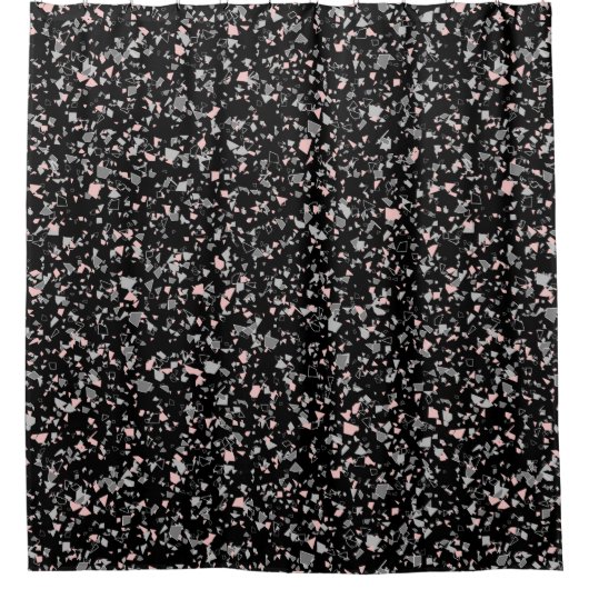 大理石のチップス石のシェイプのピース抽象芸術テクスチャ シャワーカーテン (正面)