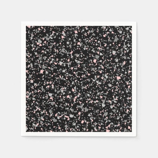 大理石のチップス石のシェイプのピース抽象芸術テクスチャ スタンダードカクテルナプキン (正面)