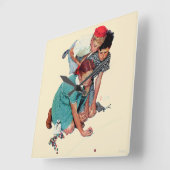 大理石のチャンピオン スクエア壁時計 (傾斜)