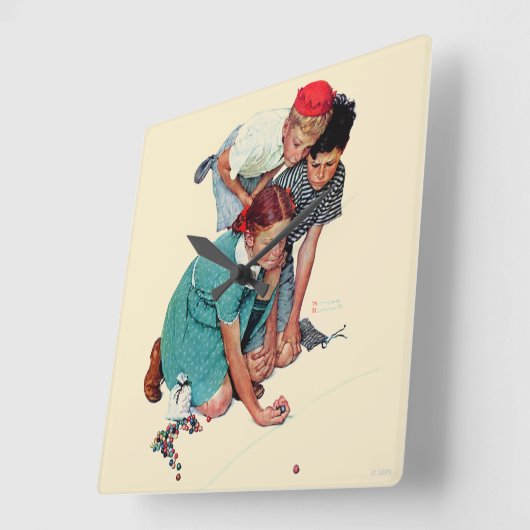 大理石のチャンピオン スクエア壁時計 (傾斜)