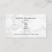 大理石のテクスチャにピンクとオレンジの花束 名刺 (裏面)