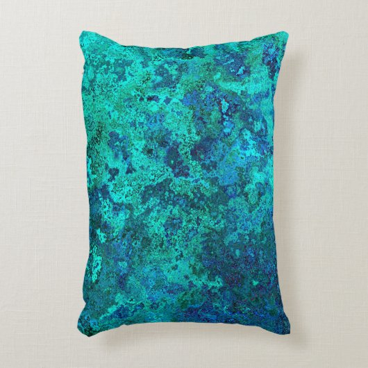 大理石のテクスチャは青く見えるターコイズ自然 アクセントクッション (正面(垂直))