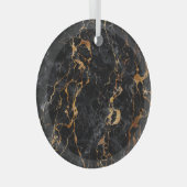 大理石のテクスチャエレガント:石のサーフェス ガラスオーナメント (正面右)