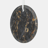 大理石のテクスチャエレガント:石のサーフェス ガラスオーナメント (正面左)