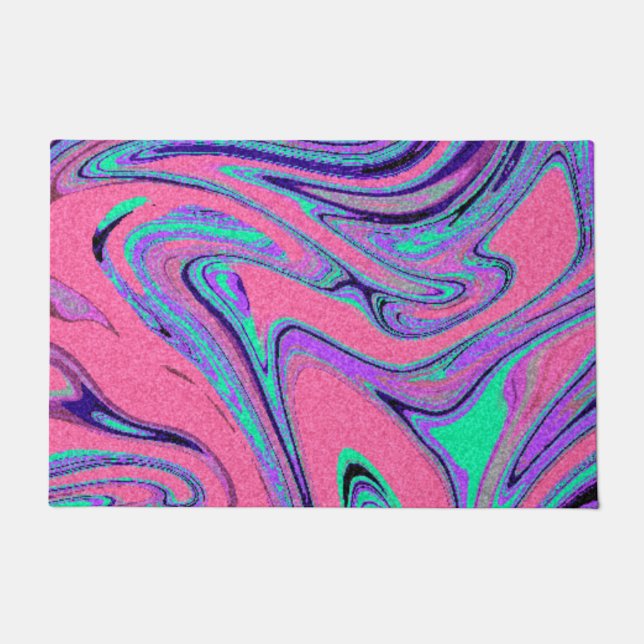 大理石のテクスチャパターンかわいい ドアマット (正面)