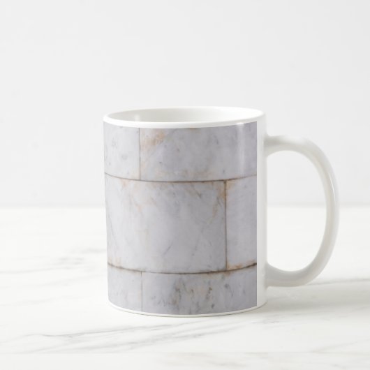 大理石のパターン白と茶色のセラミック灰色の石 コーヒーマグカップ (右)