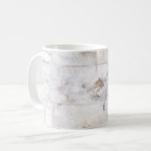 大理石のパターン白と茶色のセラミック コーヒーマグカップ (正面左)