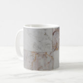 大理石のパターン白と茶色のセラミック コーヒーマグカップ (正面左)