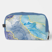 大理石のパターン(青、ターコイズ、金ゴールド) ドップキット (正面)