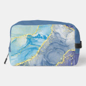 大理石のパターン(青、ターコイズ、金ゴールド) ドップキット (裏面)