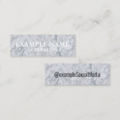 大理石のパーソナライズされた質感を持つソーシャルメディア スキニー名刺 (正面/裏面)