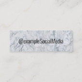 大理石のパーソナライズされた質感を持つソーシャルメディア スキニー名刺 (裏面)