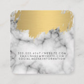 大理石のフェイク金ゴールド スクエア名刺 (裏面)