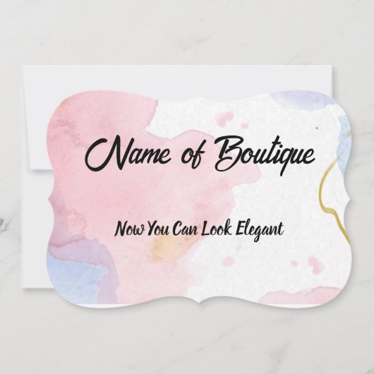 大理石のブティックのマネージャーbusinの素敵な色 招待状 (正面)