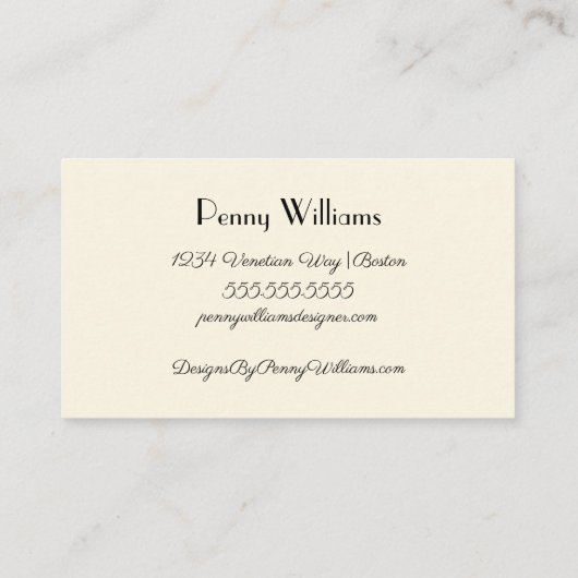 大理石のベニスのピンク絵画の牡丹 名刺 (裏面)