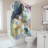 大理石のポリゴンパターン シャワーカーテン (インサイチュ)