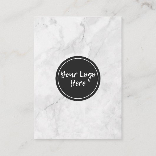 大理石のミニマルイヤリング表示カード 名刺 (裏面)