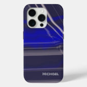 大理石のミニマルスクリプシンプルトモダンは、ネイビーブルーグレー Case-Mate iPhoneケース (裏面)