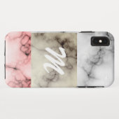 大理石のモノグラム色ブロック Case-Mate iPhoneケース (裏面(横))