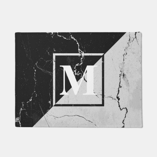 大理石のモノグラム ドアマット (正面)
