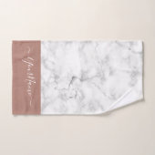 大理石のルック&バラ金ゴールド- エレガント パーソナライズされた ハンドタオル (ハンドタオル)