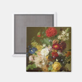 大理石のレッジの花の静止ライフ， 1800-01 マグネット (正面/裏面)